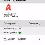 Schritt 2: Markt Apotheke Würzburg auswählen